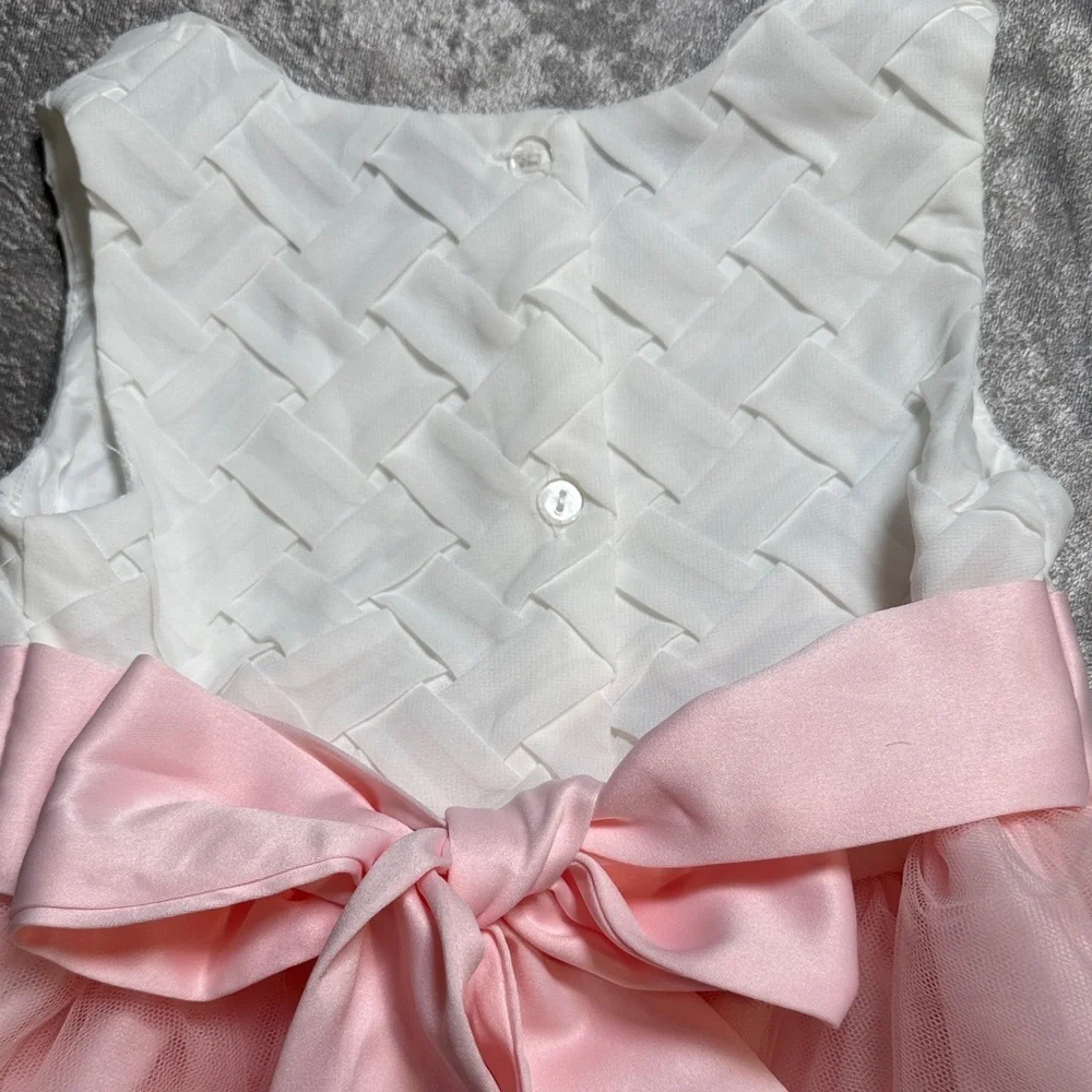 Rare Editions Ivory and Pink Formal Dress